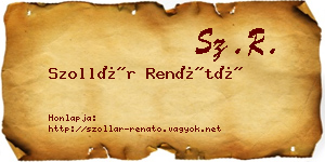 Szollár Renátó névjegykártya